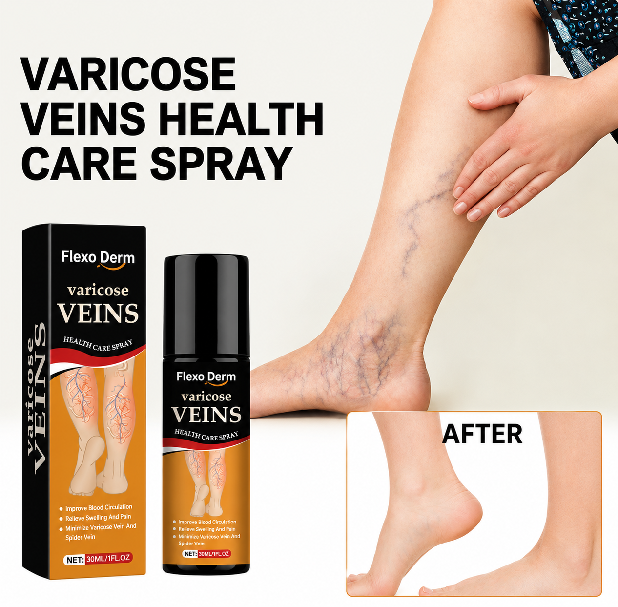 FlexoDerm Varicose Vein Relief Spray (BUY 1 GET 2 FREE 🎁)